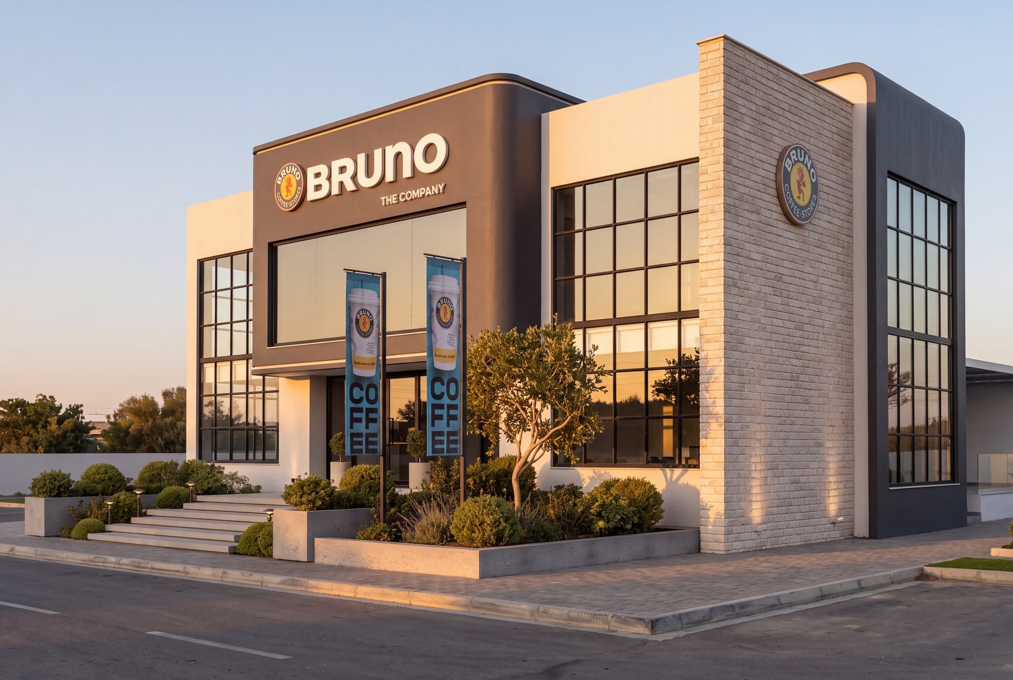 Το κτίριο Bruno στο φως του δειλινού