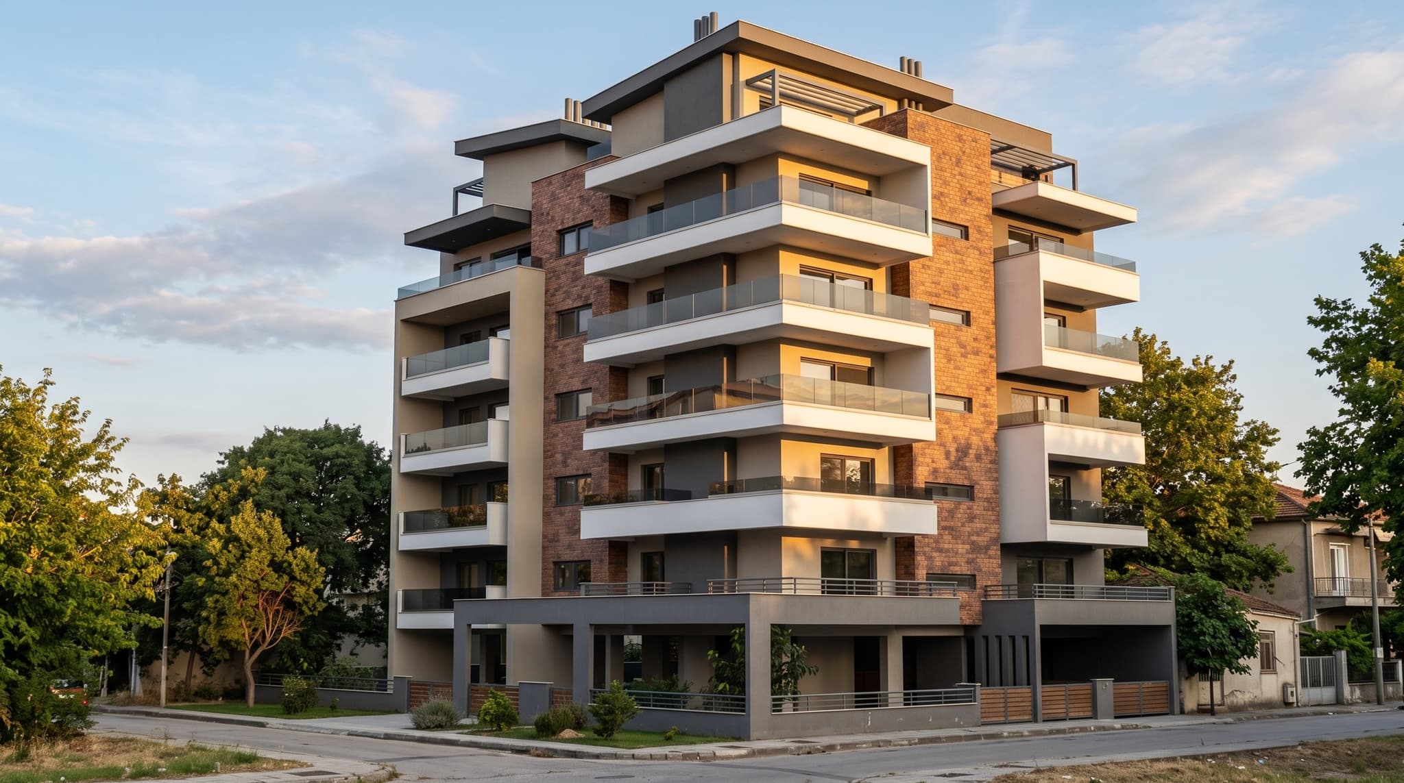 Η γωνιακή πολυκατοικία στο φως του απογεύματος